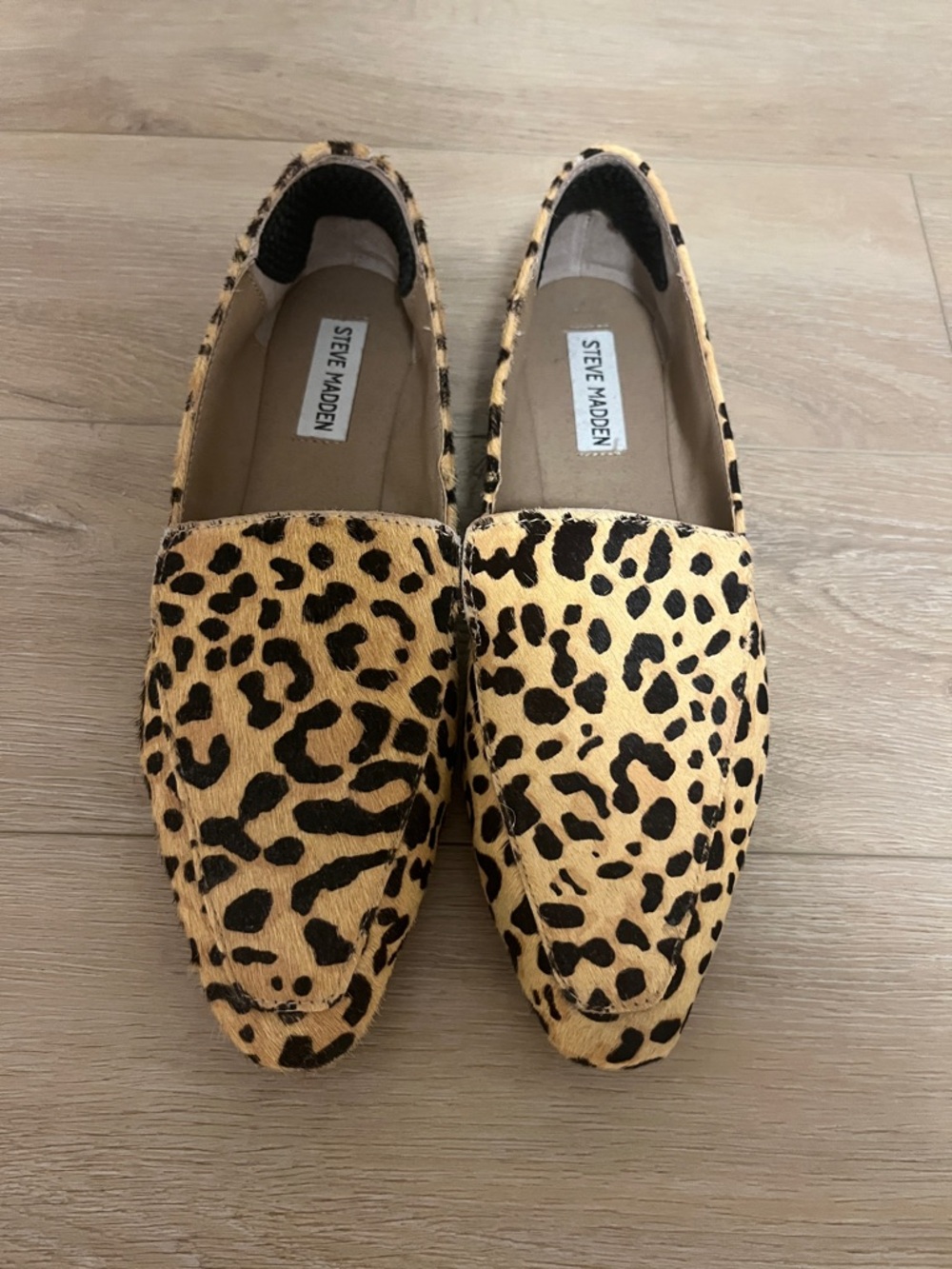 Steve Madden Leopard-Print Slip-On Loafers - Tan & Black